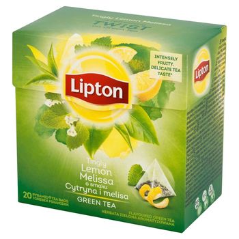 Lipton o smaku Cytryna i melisa Herbata zielona aromatyzowana 32 g (20 torebek)