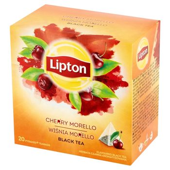Lipton Herbata czarna aromatyzowana wiśnia Morello 34 g (20 torebek)