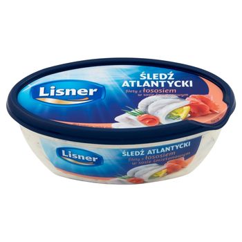Lisner Śledź atlantycki filety z łososiem w sosie śmietanowym 280 g
