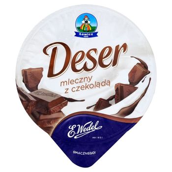 Łowicz Deser mleczny z czekoladą E. Wedel 130 g