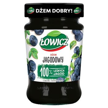 Łowicz Dżem jagodowy o obniżonej zawartości cukrów 280 g