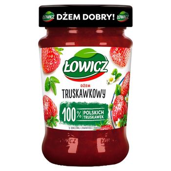Łowicz Dżem truskawkowy o obniżonej zawartości cukrów 280 g