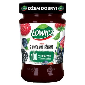 Łowicz Dżem z owocami leśnymi o obniżonej zawartości cukrów 280 g