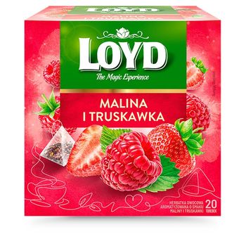 Loyd Herbatka owocowa aromatyzowana malina i truskawka 40 g (20 x 2 g)