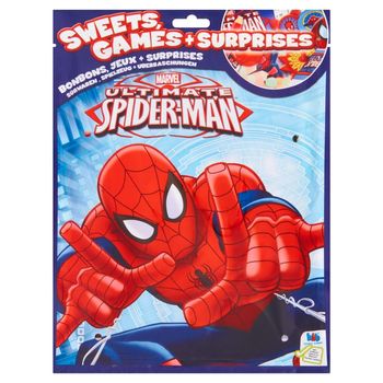 Marvel Ultimate Spider-Man Niespodzianka naklejka i słodycze 29 g
