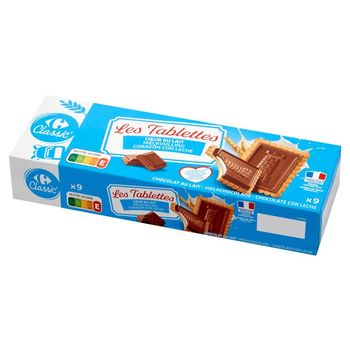 Carrefour Classic Herbatniki maślane z czekoladą z nadzieniem mlecznym 140 g