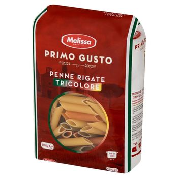 Melissa Primo Gusto Makaron trójkolorowy rurka skośna 500 g