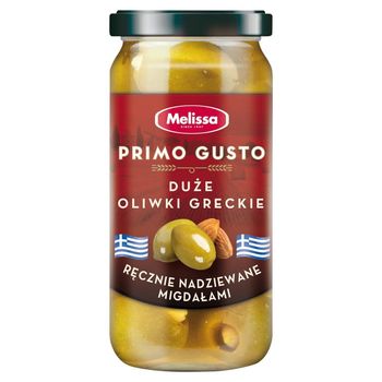 Melissa Primo Gusto Oliwki greckie duże ręcznie nadziewane migdałami 240 g