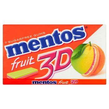Mentos 3D Owoce cytrusowe Guma do żucia bez cukru 16 g (7 sztuk)
