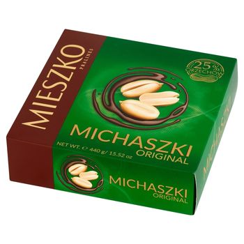 Mieszko Michaszki Original Cukierki z orzeszkami arachidowymi w czekoladzie 440 g