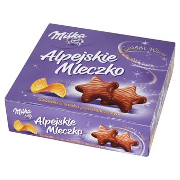 Milka Alpejskie Mleczko Gwiazdki o smaku pomarańczowym Sweet Winter 225 g