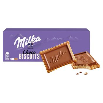 Milka Choco Biscuit herbatniki z mleczną czekoladą z alpejskiego mleka - 150 g