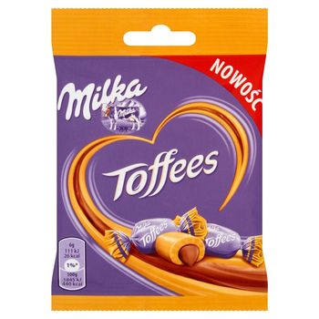 Milka Cukierki toffi z nadzieniem o smaku czekoladowym z czekoladą mleczną z mleka alpejskiego 36 g