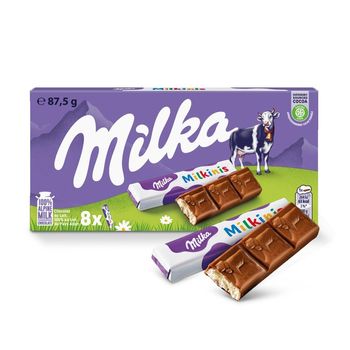 Milka Czekolada mleczna z mleka alpejskiego z nadzieniem mlecznym 87,5 g (8 sztuk)