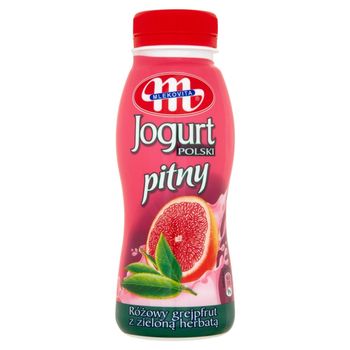 Mlekovita Jogurt Polski pitny różowy grejpfrut z zieloną herbatą 250 g