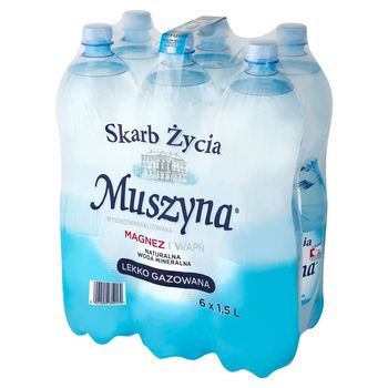 Muszyna Skarb Życia Naturalna woda mineralna wysokozmineralizowana lekko gazowana 6 x 1,5 l