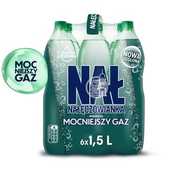 Nałęczowianka Woda mineralna mocniejszy gaz 6 x 1,5 l