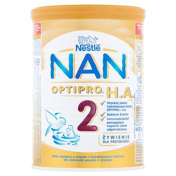 NAN OPTIPRO H.A. 2 Mleko modyfikowane w proszku dla niemowląt powyżej 6. miesiąca 400 g