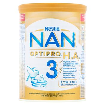 NAN OPTIPRO H.A. 3 Mleko modyfikowane w proszku dla dzieci powyżej 1. roku 400 g