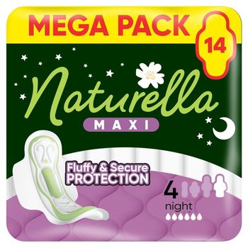 Naturella Maxi Podpaski Night Ze Skrzydełkami, rozmiar 4, 14