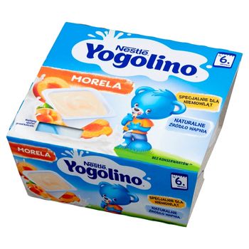 Nestlé Yogolino Deserek mleczno-owocowy morela po 6 miesiącu 400 g (4 x 100 g)
