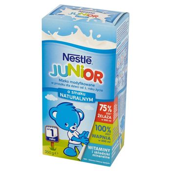 Nestlé Junior Mleko modyfikowane w proszku dla dzieci od 1. roku życia o smaku naturalnym 350 g
