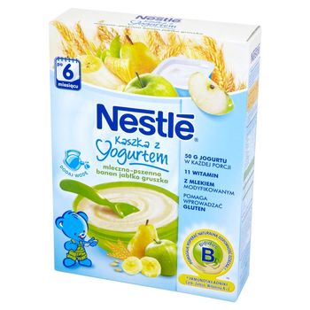 Nestlé Kaszka z jogurtem mleczno-pszenna banan jabłko gruszka po 6 miesiącu 250 g