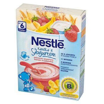 Nestlé Kaszka z jogurtem mleczno-pszenna banan truskawka po 6 miesiącu 250 g