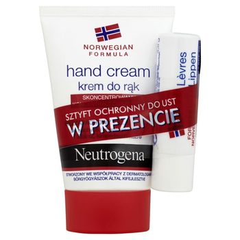 NEUTROGENA Skoncentrowany krem do rąk bezzapachowy 50 ml + pomadka SPF 20