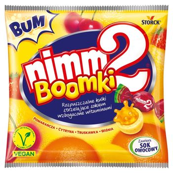 nimm2 Boomki Rozpuszczalne kulki strzelające sokiem wzbogacone witaminami 90 g (17 sztuk)