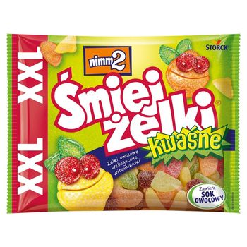 nimm2 Śmiejżelki XXL kwaśne Żelki owocowe wzbogacone witaminami 180 g