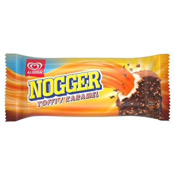 Nogger Lody o smaku waniliowym z nadzieniem karmelowym w polewie o smaku czekoladowym 90 ml