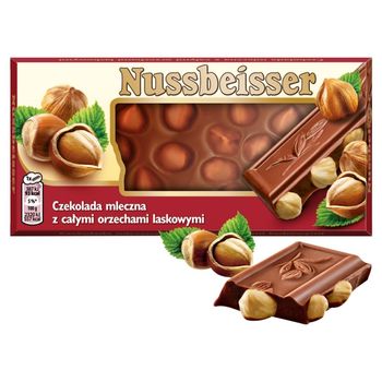 Nussbeisser Czekolada Mleczna Z Całymi Orzechami Laskowymi 100 G