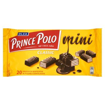 Olza Prince Polo Classic mini Kruchy wafelki z kremem kakaowym oblany czekoladą 128 g
