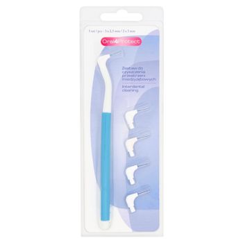 Oral4Protect Zestaw do czyszczenia przestrzeni międzyzębowych 1 uchwyt + 5 szczoteczek