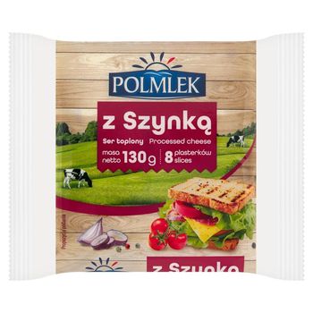 Polmlek Ser topiony z szynką w plastrach 130 g (8 sztuk)