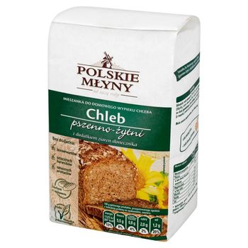Polskie Młyny Chleb pszenno-żytni z dodatkiem słonecznika Mieszanka do domowego wypieku chleba 1 kg