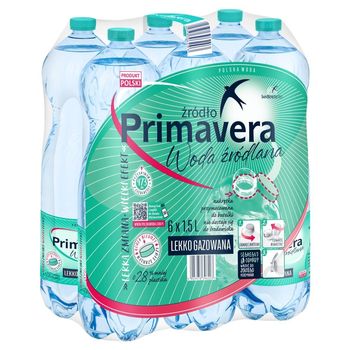 Primavera Woda źródlana lekko gazowana 6 x 1,5 l