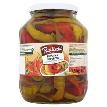 Pudliszki Papryka peperoni w słodko-kwaśnej zalewie 1,5 kg