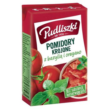 Pudliszki Pomidory krojone z bazylią i oregano 390 g