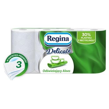 Regina Delicate Papier toaletowy odświeżający aloes 8 rolek