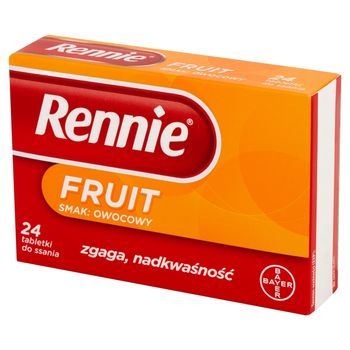 Rennie Fruit Tabletki do ssania smak owocowy 24 tabletki
