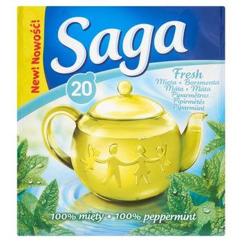 Saga Fresh mięta Herbatka ziołowa 26 g (20 torebek)