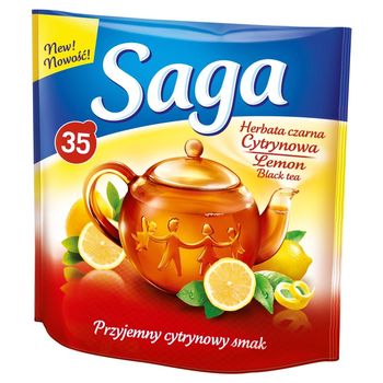 Saga Herbata czarna cytrynowa 45,5 g (35 torebek)