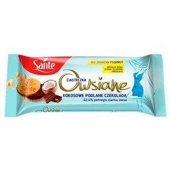 Sante Ciasteczka owsiane kokosowe podlane czekoladą 170 g