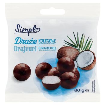 Simpl Draże kokosowe w polewie kakaowej 80 g