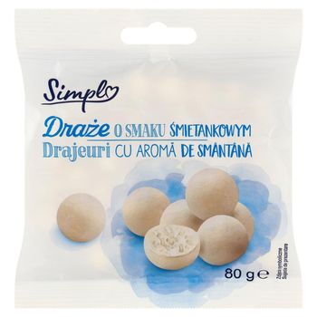 Simpl Draże o smaku śmietankowym 80 g