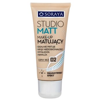 Soraya Studio Matt Make-up matujący 02 ciepły beż 30 ml