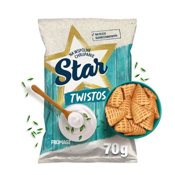Star Twistos Przekąski ziemniaczane o smaku fromage śmietanowo-cebulowym 70 g