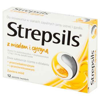 Strepsils z miodem i cytryną Pastylki 12 sztuk